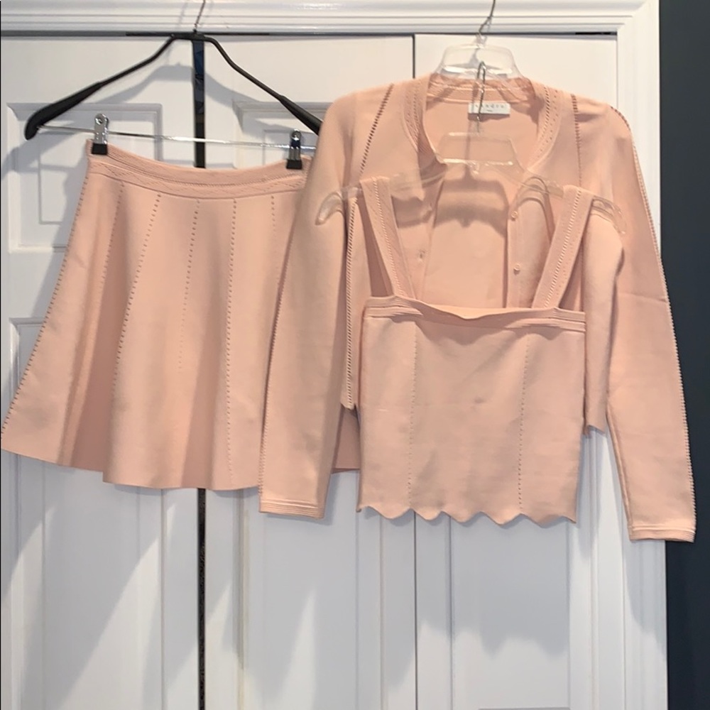 Sandro 3 piece knit skirt & sweater set